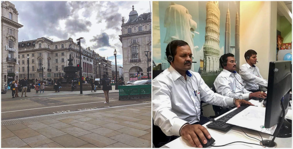 (Left to Right) Pandemic has ensured that even top destinations like London remain bereft of tourists; The few agent offices that have reopened are working with skeletal staf