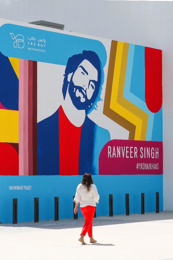 Day before IIFA Awards, vibrant mural of Ranveer Singh at Yas Island