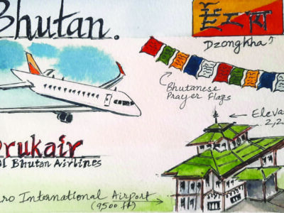 Immersive Bhutan  Through Travel Sketches