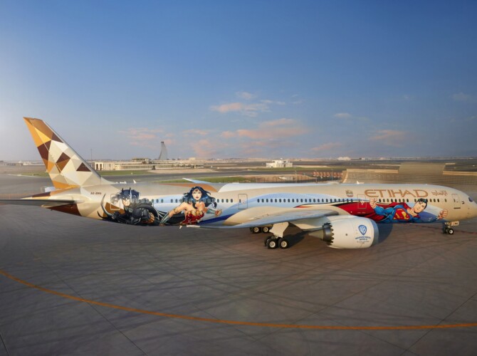 Warner Bros World Yas Island launches brand-themed aircraft with Etihad